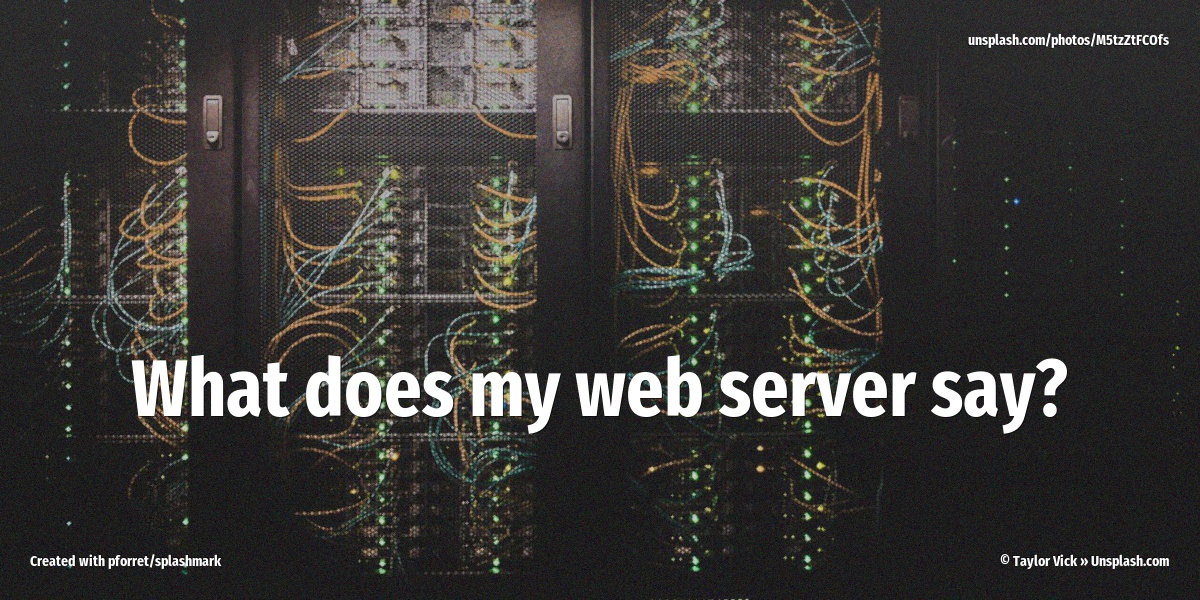 What does my web server say?